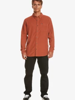 New Quiksilver Smoke Trail Long Sleeve Shirt Baked Clay