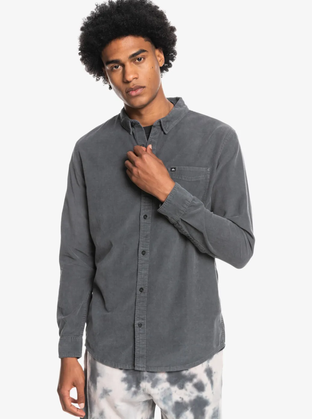 Best Quiksilver Smoke Trail Long Sleeve Shirt Iron Gate