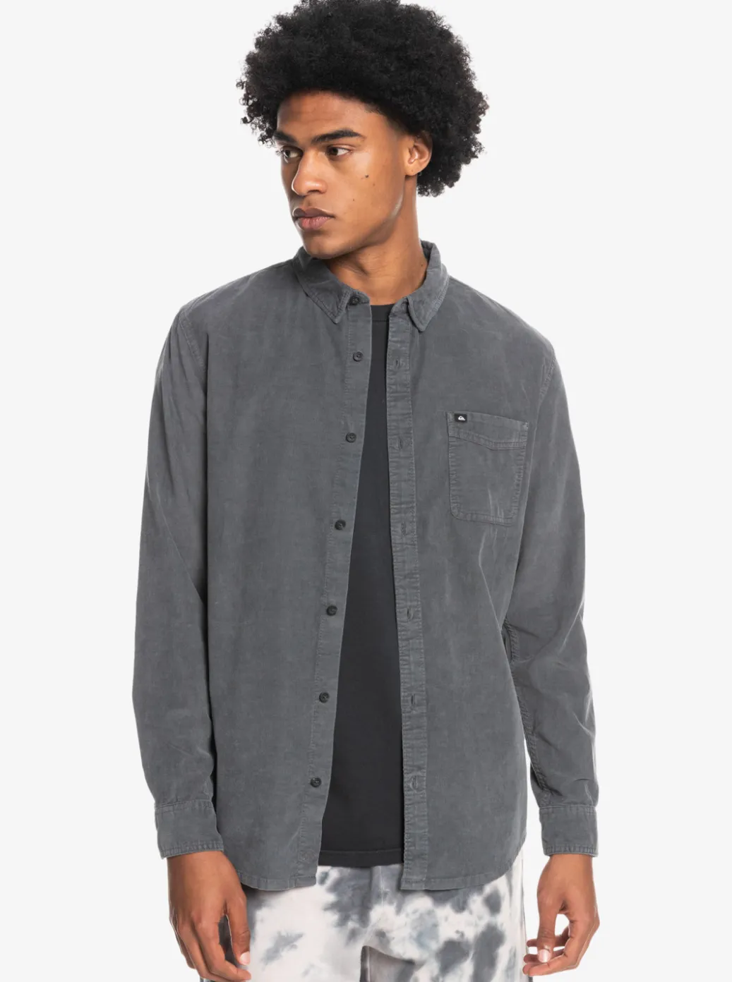 Best Quiksilver Smoke Trail Long Sleeve Shirt Iron Gate