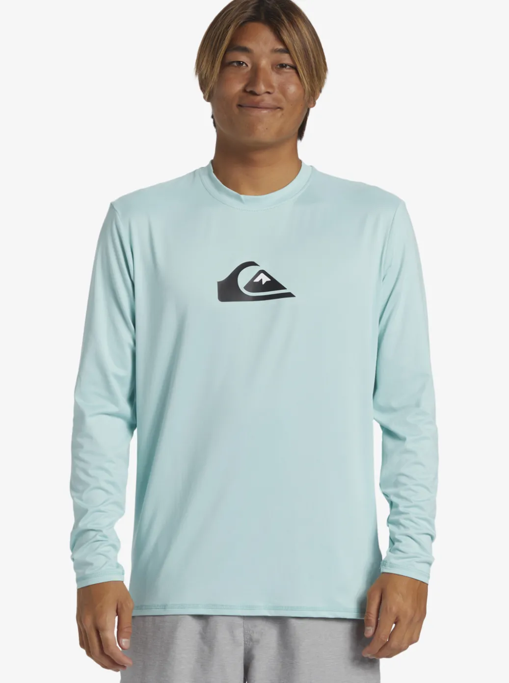 Sale Quiksilver Solid Streak Long Sleeve Upf 50 Surf Tee Pastel Turquoise