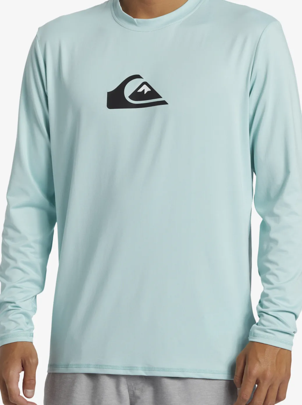 Sale Quiksilver Solid Streak Long Sleeve Upf 50 Surf Tee Pastel Turquoise