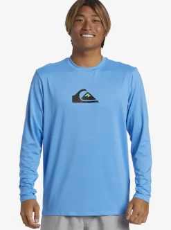 Fashion Quiksilver Solid Streak Long Sleeve Upf 50 Surf Tee Azure Blue