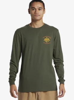 New Quiksilver Solo Arbol Long Sleeve T-Shirt Climbing Ivy