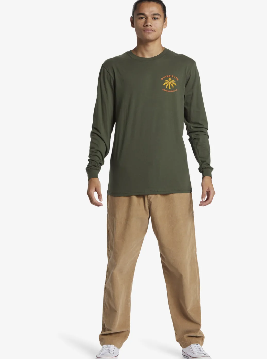 New Quiksilver Solo Arbol Long Sleeve T-Shirt Climbing Ivy