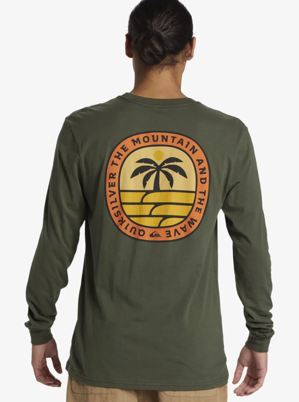 New Quiksilver Solo Arbol Long Sleeve T-Shirt Climbing Ivy