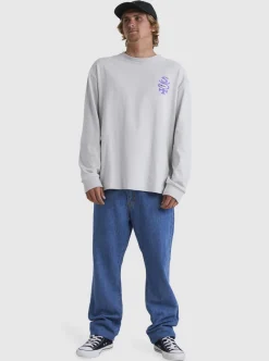 Best Quiksilver Stretch Long Sleeve T-Shirt Gray Violet
