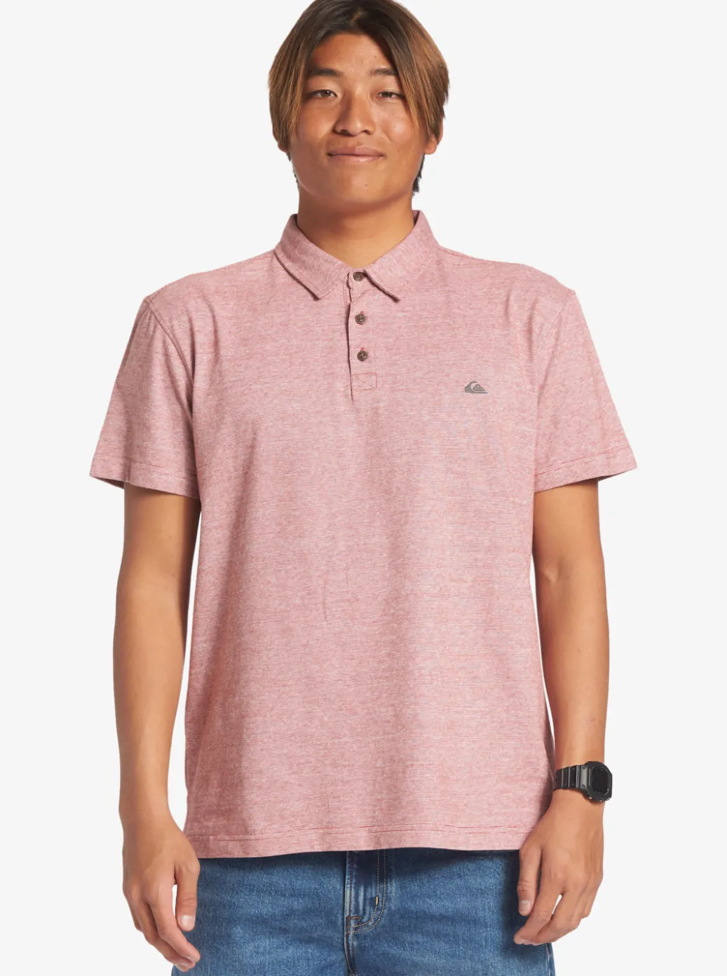 Shop Quiksilver Sunset Cruise Short Sleeve Polo Shirt Red Ochre