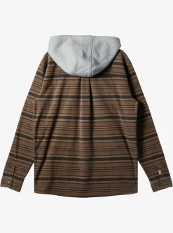 Sale Quiksilver Super Swell Zip-Up Hoodie Major Brown Super Swell Plaid