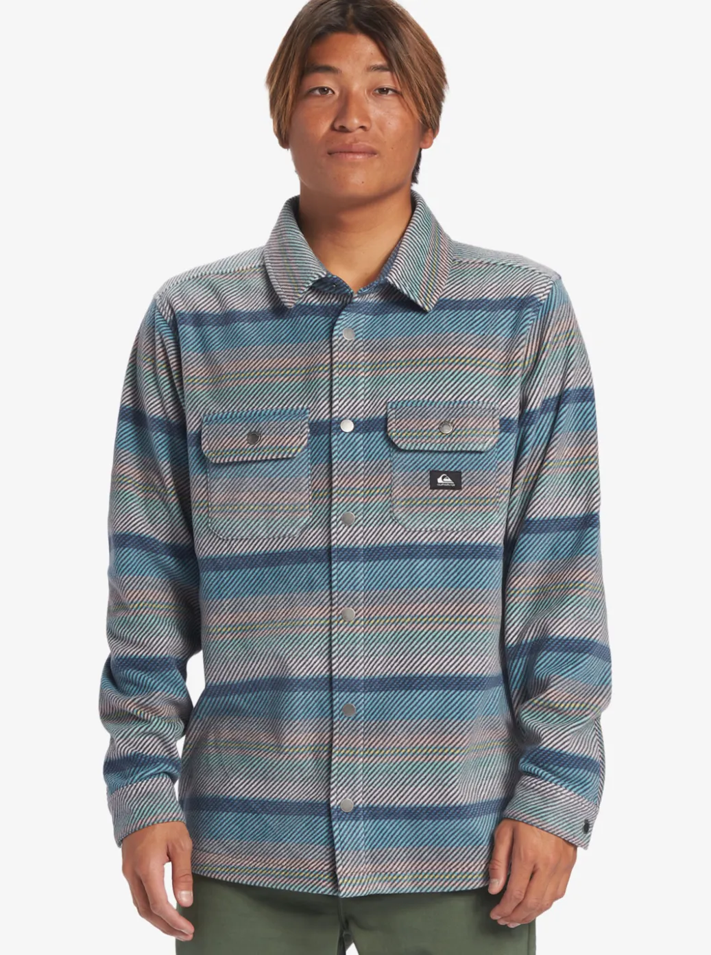 Discount Quiksilver Surf Days Long Sleeve Fleece Shirt Reef Waters Surf Days