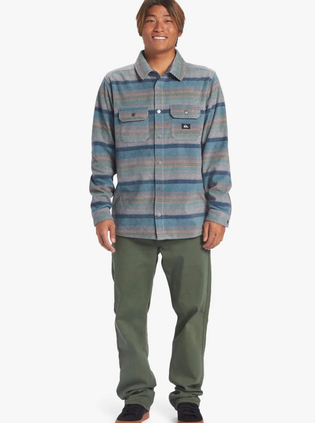 Discount Quiksilver Surf Days Long Sleeve Fleece Shirt Reef Waters Surf Days