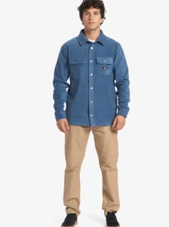 Discount Quiksilver Surf Days Long Sleeve Fleece Shirt Midnight Navy Surf Days