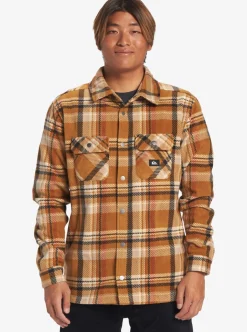 Best Sale Quiksilver Surf Days Long Sleeve Fleece Shirt Bone Brown Surf Days