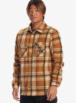 Best Sale Quiksilver Surf Days Long Sleeve Fleece Shirt Bone Brown Surf Days