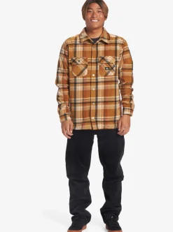 Best Sale Quiksilver Surf Days Long Sleeve Fleece Shirt Bone Brown Surf Days