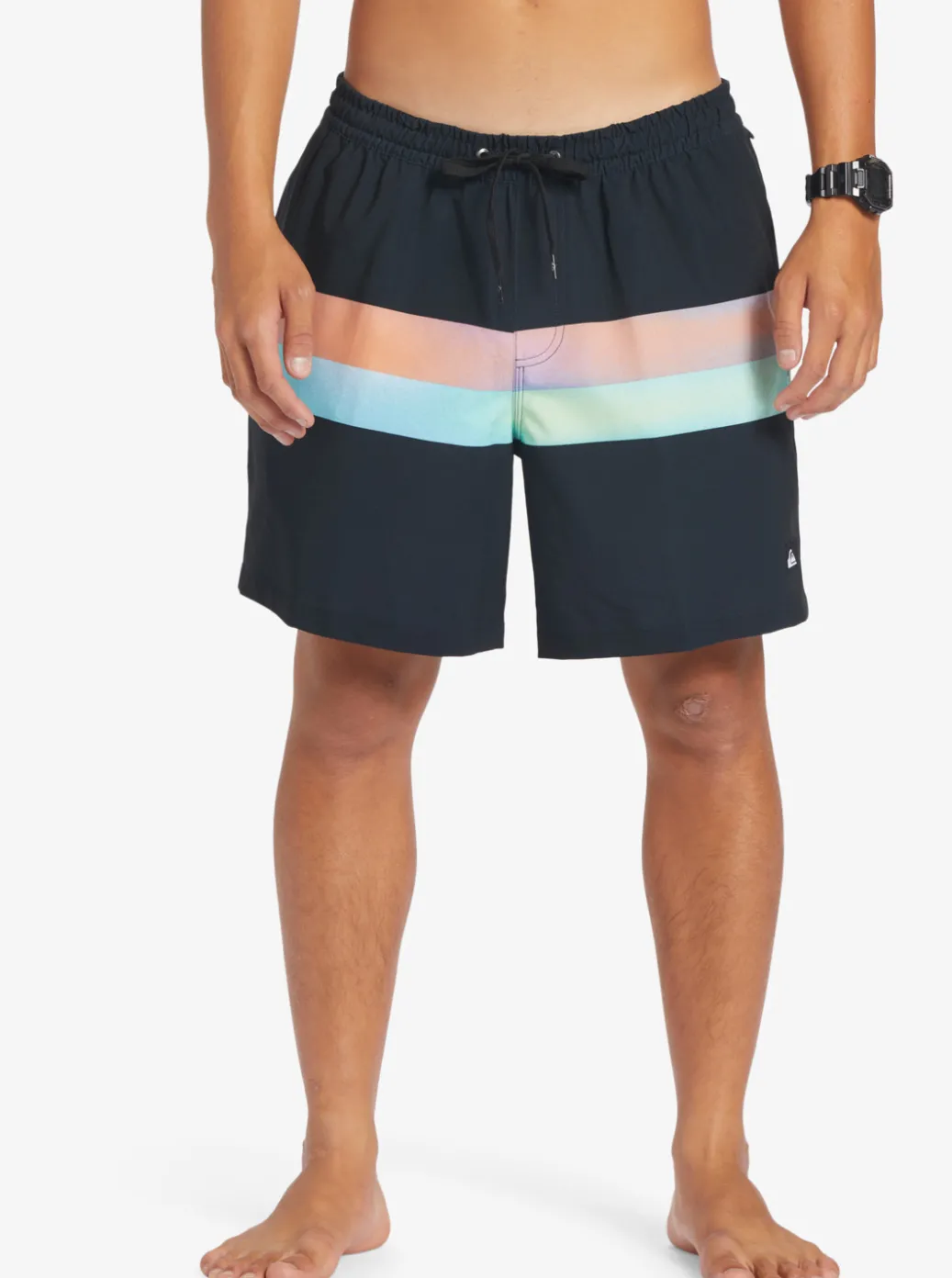 Discount Quiksilver Surfsilk Air-Brush 17" Volleys For Men Black