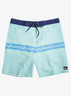 Clearance Quiksilver Surfsilk Mesa Stripe 19" Boardshorts Pastel Turquoise