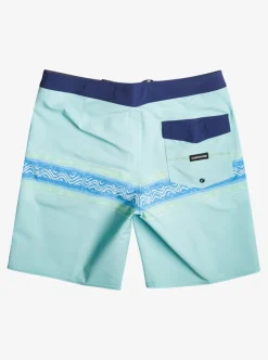 Clearance Quiksilver Surfsilk Mesa Stripe 19" Boardshorts Pastel Turquoise