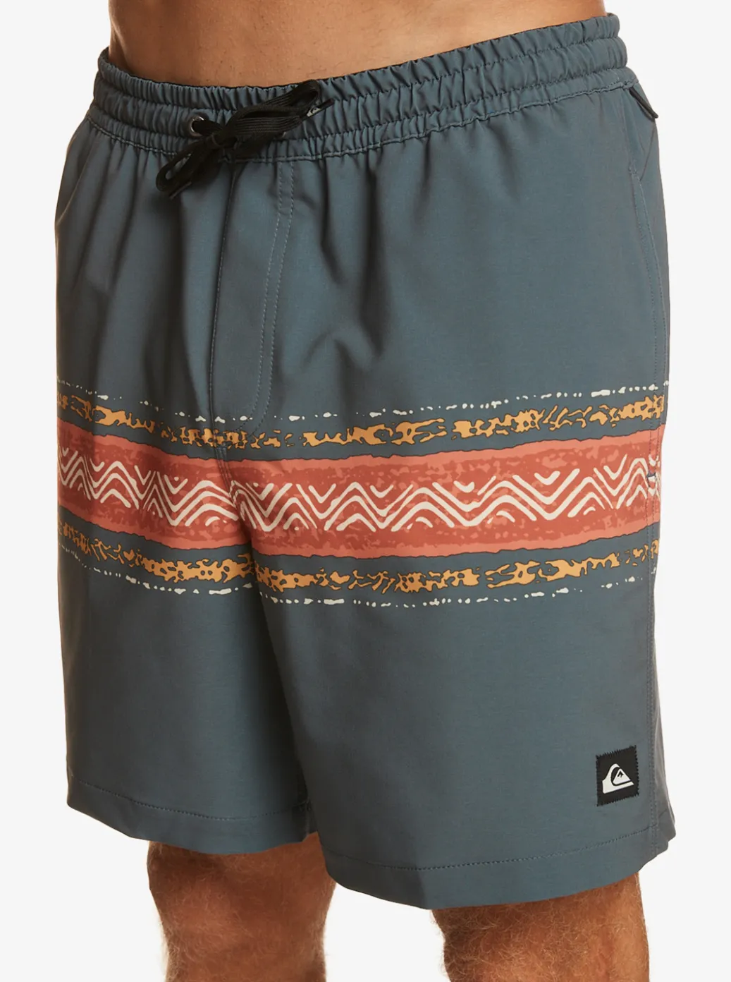 Discount Quiksilver Surfsilk Mesa Stripe 17" Volleys Dark Slate