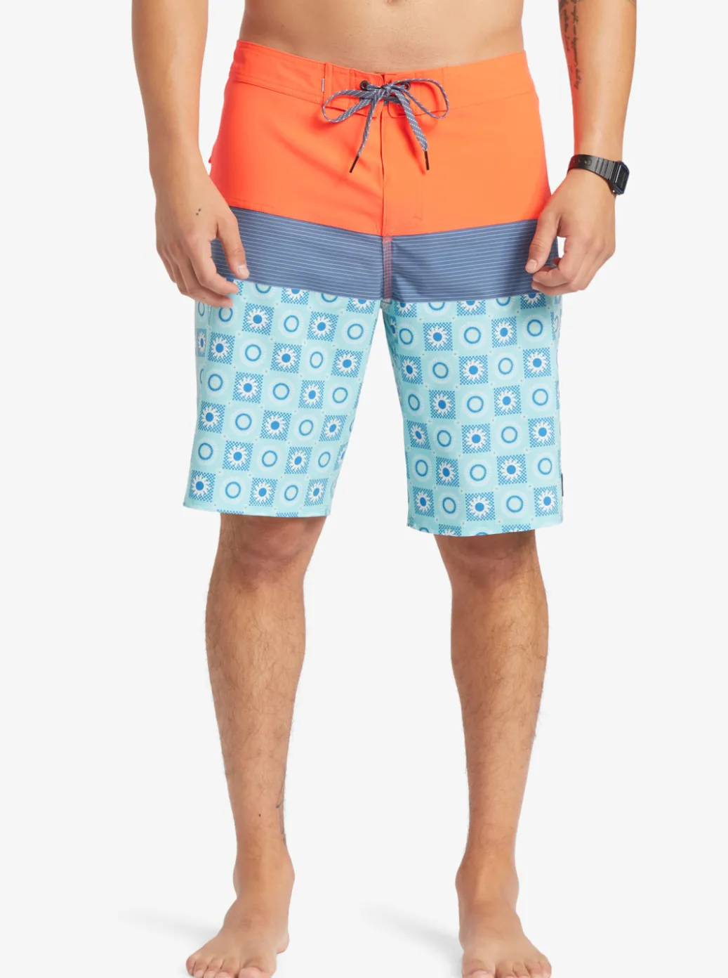 Sale Quiksilver Surfsilk Panel 20" Boardshorts Fiery Coral