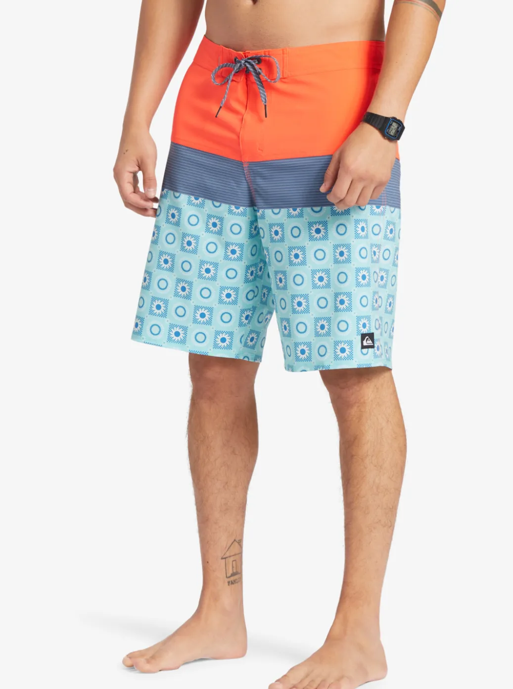 Sale Quiksilver Surfsilk Panel 20" Boardshorts Fiery Coral