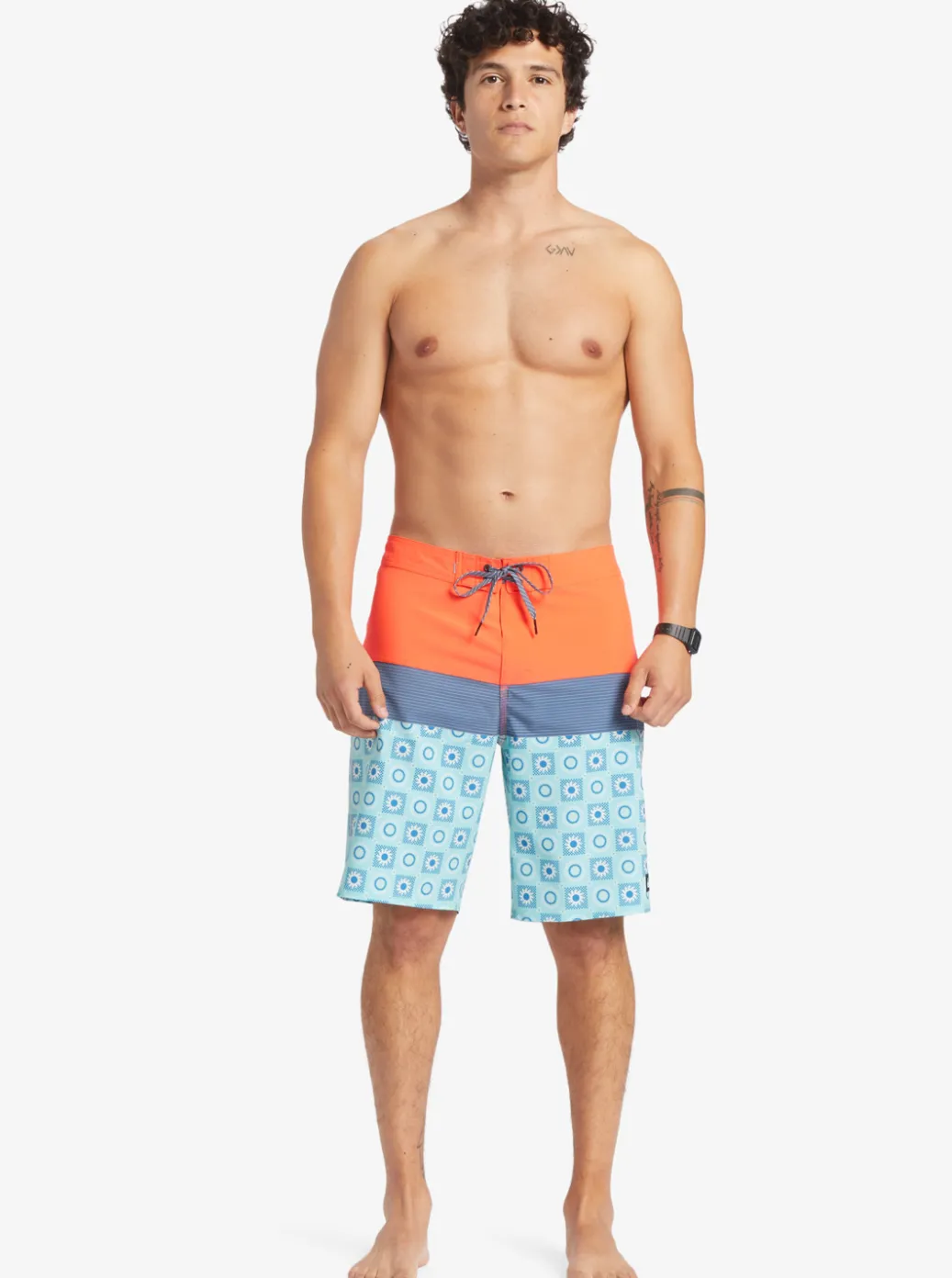 Sale Quiksilver Surfsilk Panel 20" Boardshorts Fiery Coral