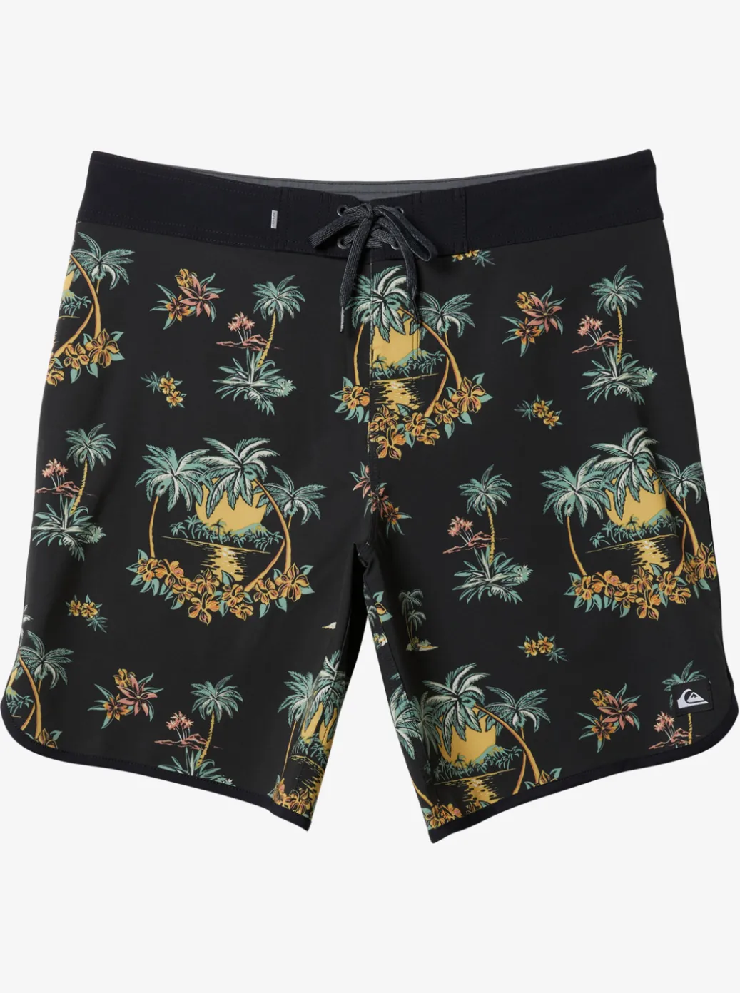 Best Sale Quiksilver Surfsilk Scallop 19" Boardshorts Black Palm Spritz