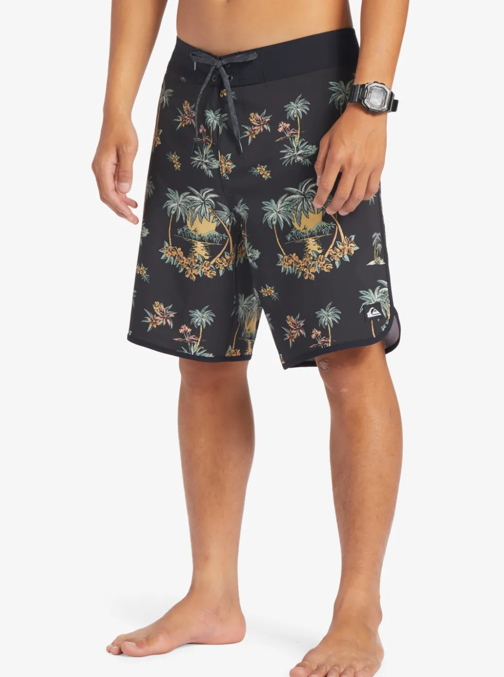 Best Sale Quiksilver Surfsilk Scallop 19" Boardshorts Black Palm Spritz