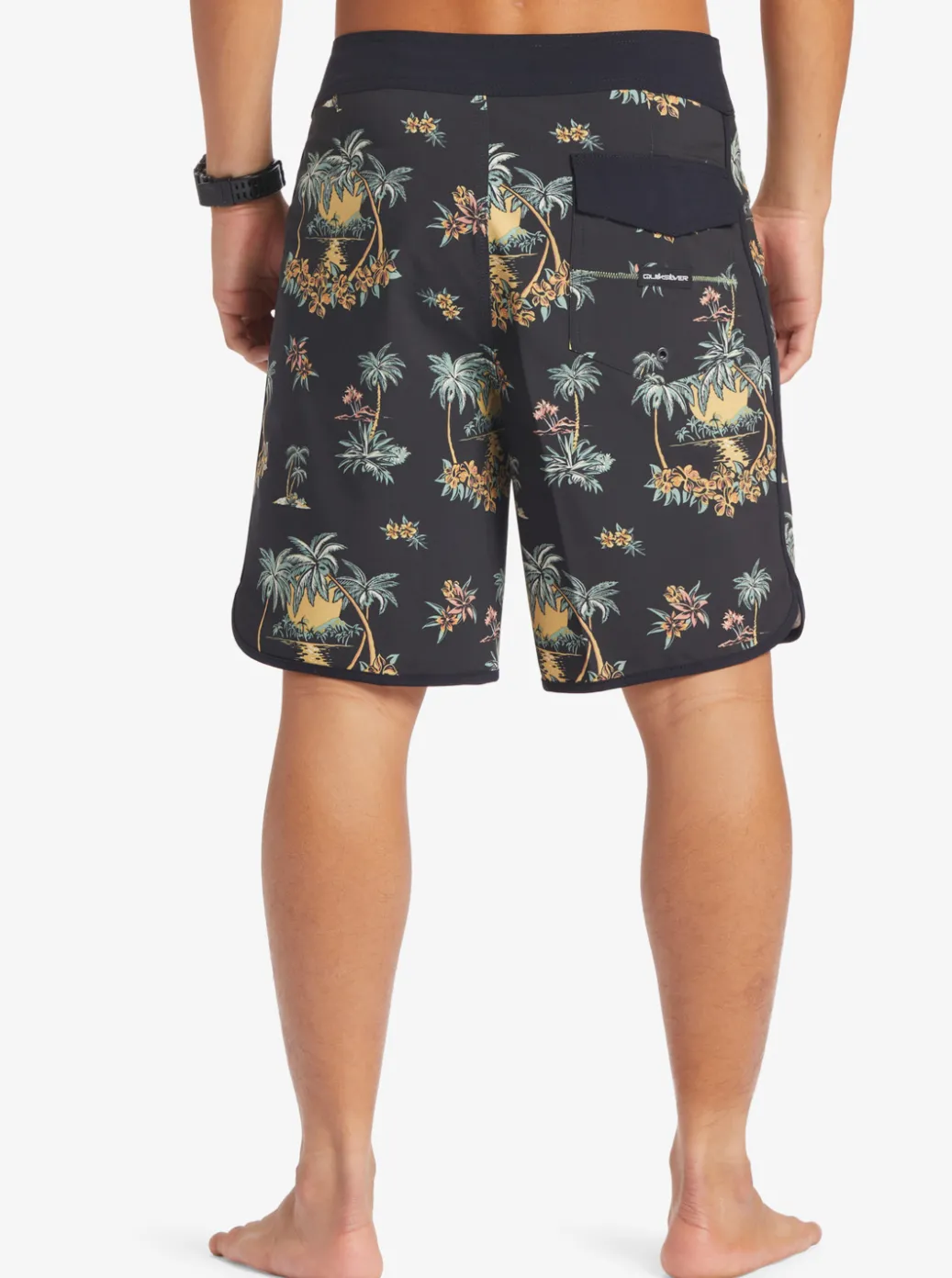 Best Sale Quiksilver Surfsilk Scallop 19" Boardshorts Black Palm Spritz