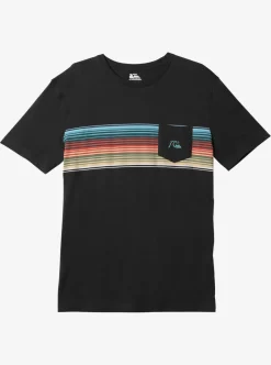 Clearance Quiksilver Swell Vision Stripe Pocket T-Shirt Tarmac