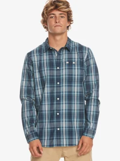 Store Quiksilver Swinton Long Sleeve Shirt Navy Blazer Swinton