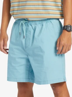 Fashion Quiksilver Taxer Elastic Waist Shorts Cameo Blue