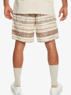 Shop Quiksilver Taxer Print Elastic Waist Shorts Birch Playa Mesa