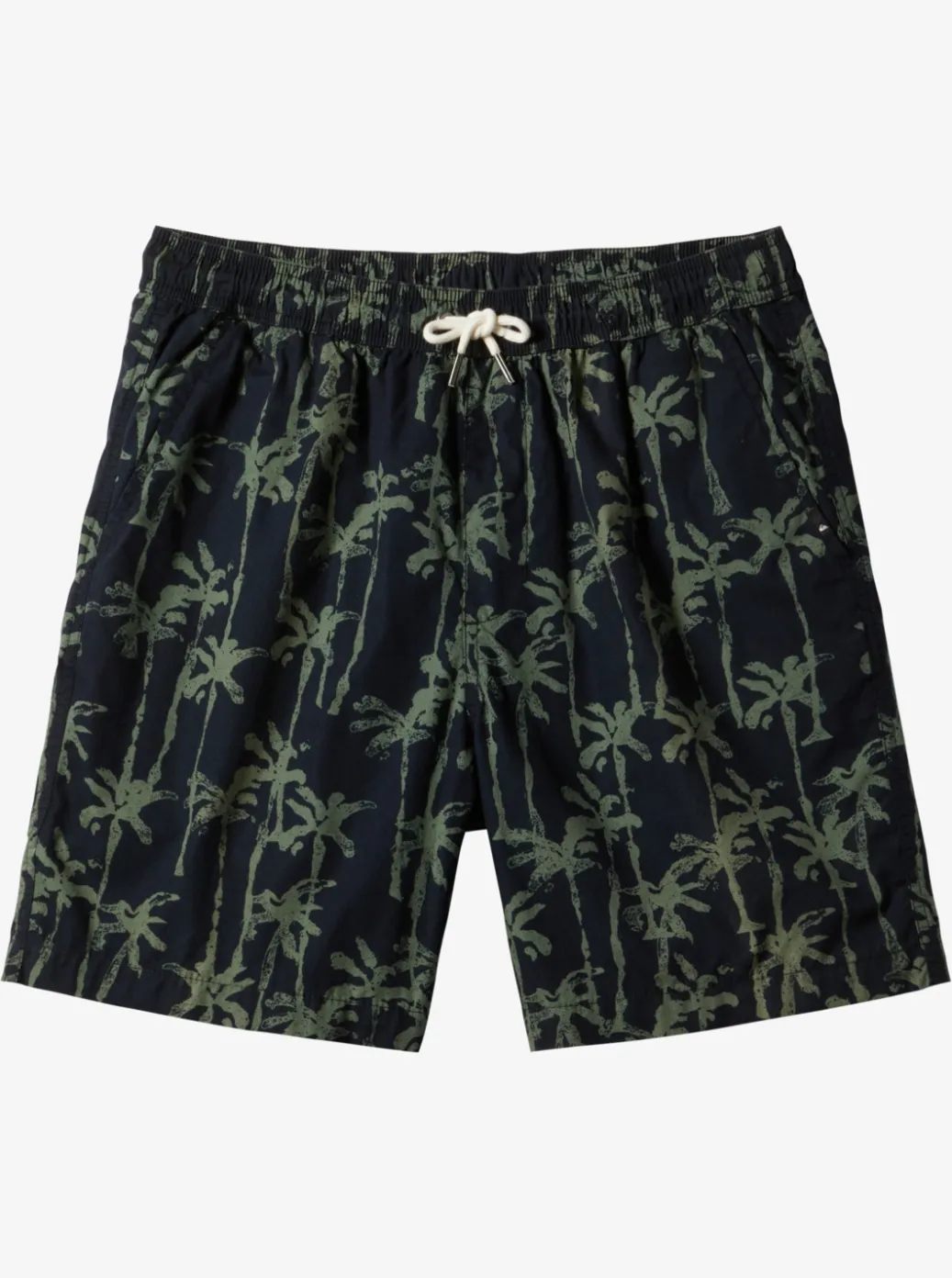 Store Quiksilver Taxer Print Elastic Waist Shorts Laurel Wreath Painted Palms
