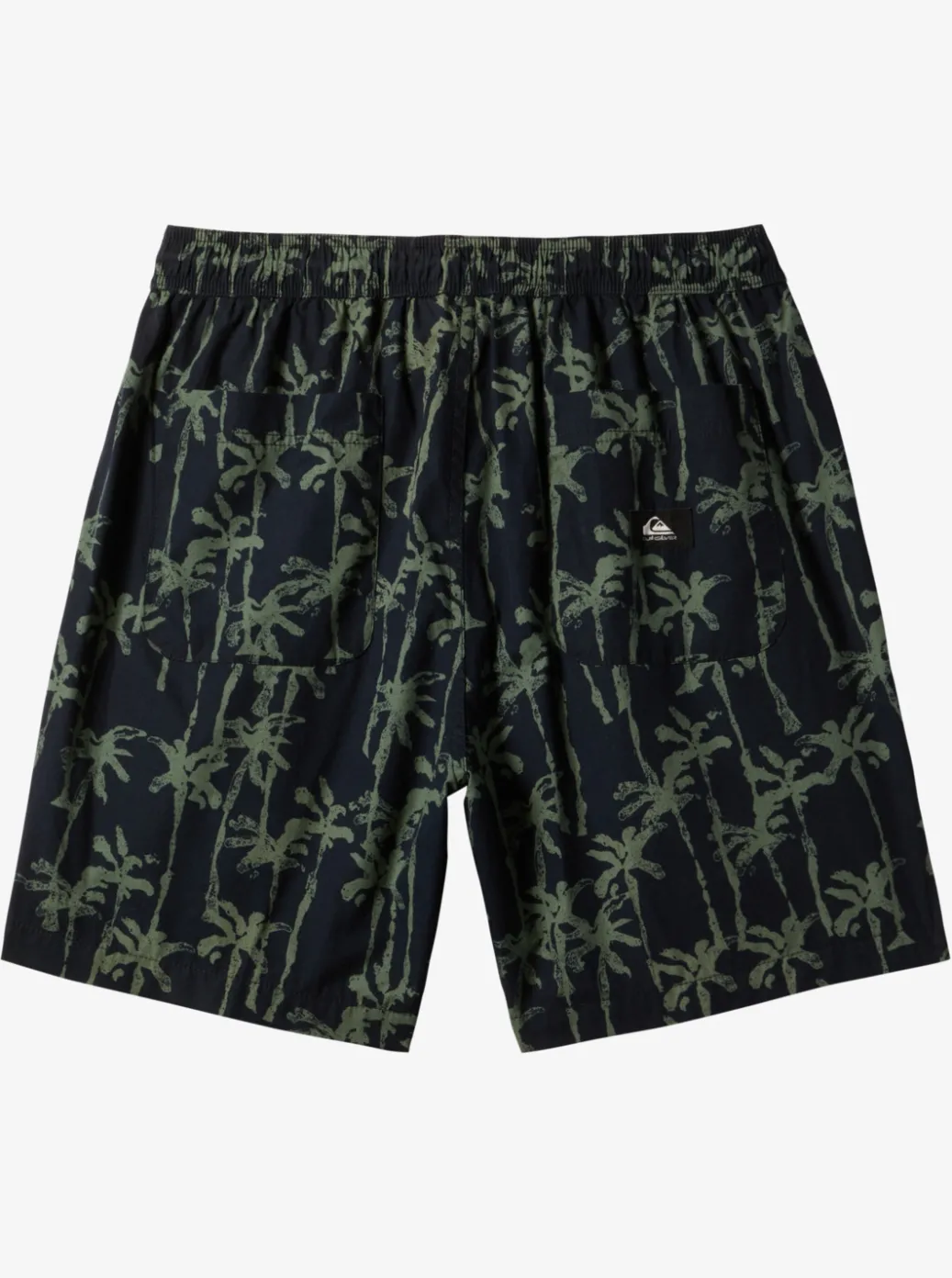 Store Quiksilver Taxer Print Elastic Waist Shorts Laurel Wreath Painted Palms