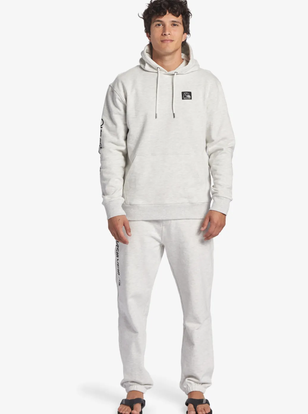 Sale Quiksilver The Original Hoodie White Marble Heather