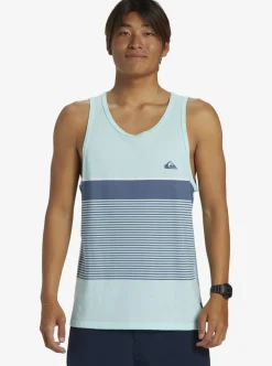 Hot Quiksilver Tijuana Stripe Tank Top Beach Glass Heather