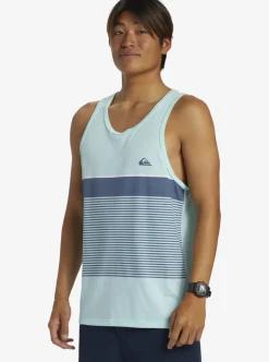 Hot Quiksilver Tijuana Stripe Tank Top Beach Glass Heather