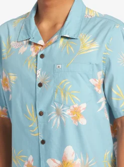Cheap Quiksilver Tropical Floral Short Sleeve Woven Shirt Reef Waters Tropical Floral Ss