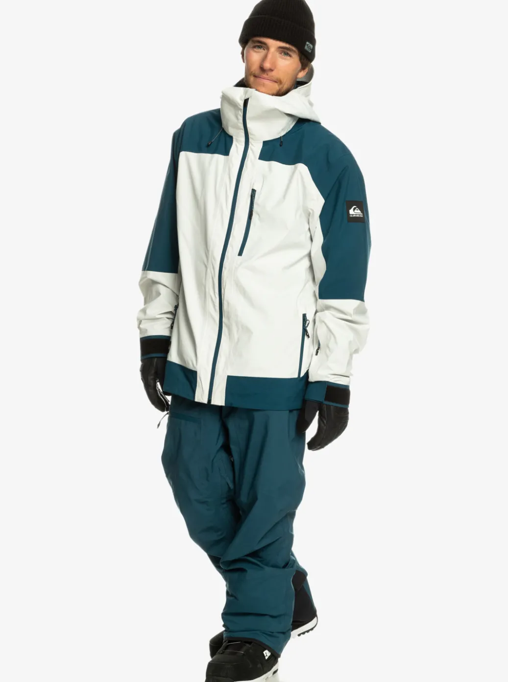 New Quiksilver Ultralight 20K Technical Snow Jacket Nimbus Cloud