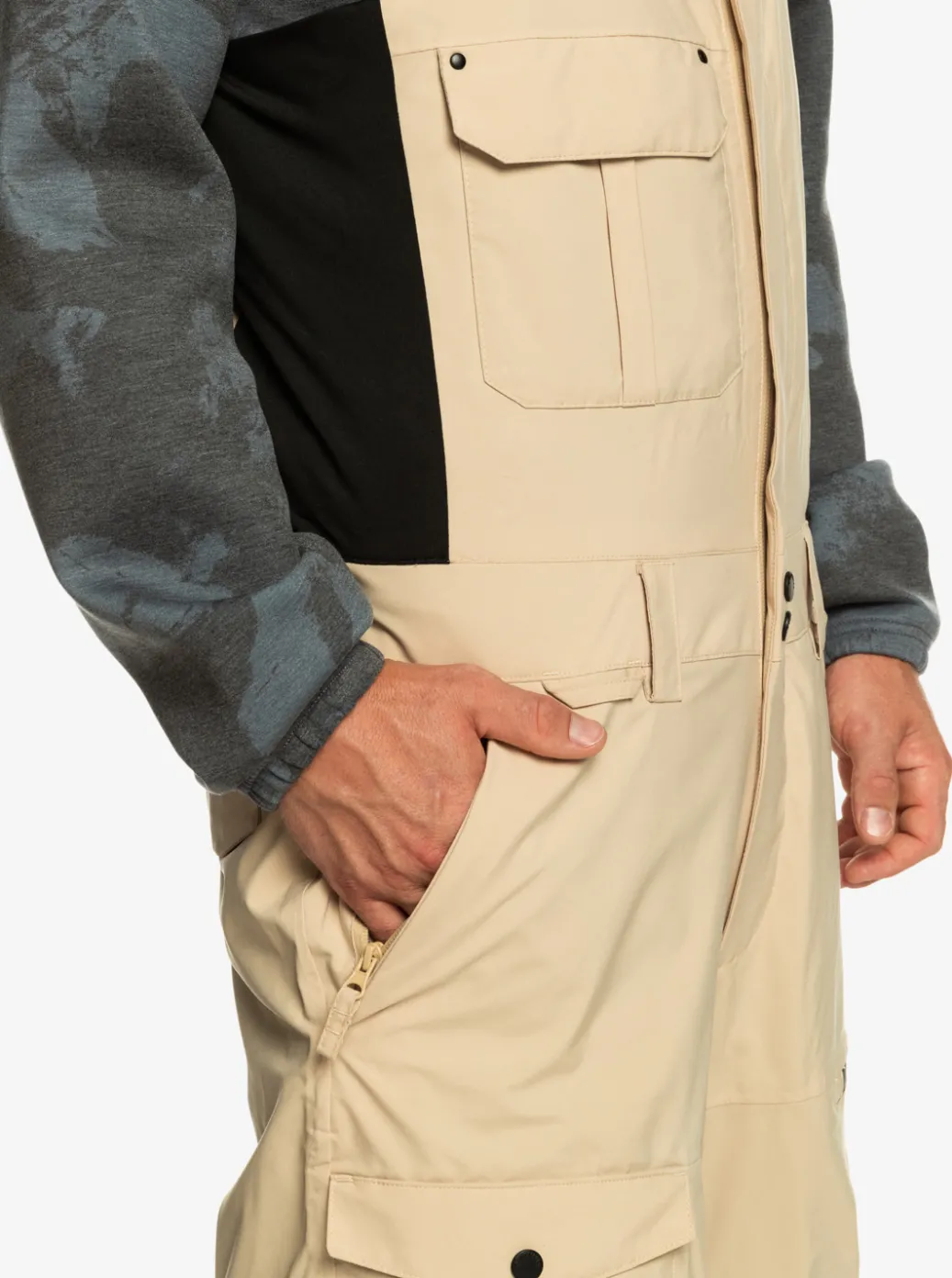 Best Quiksilver Utility Technical Snow Bib Pants Pale Khaki
