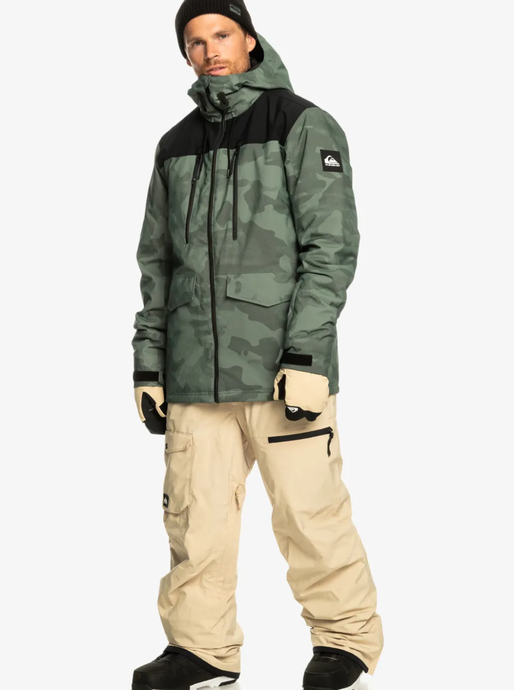 Best Quiksilver Utility Technical Snow Bib Pants Pale Khaki