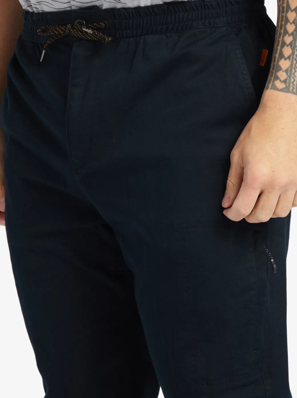 Sale Quiksilver Waterman After Surf Elastic Waist Pants Black