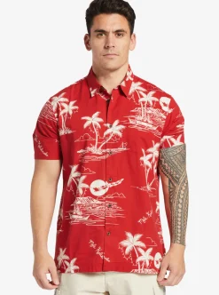 Discount Quiksilver Waterman Ahi Holiday Woven Shirt Ahi Holiday Aura Orange