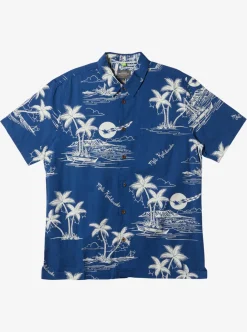 Discount Quiksilver Waterman Ahi Holiday Woven Shirt Ahi Holiday Estate Blue