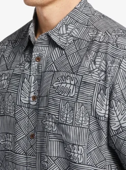 Flash Sale Quiksilver Waterman Amazed Palm Woven Shirt Black Amazed Palm