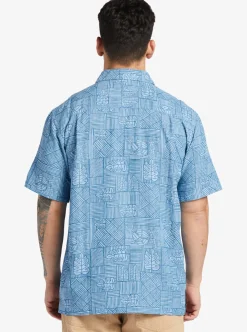 Sale Quiksilver Waterman Amazed Palm Woven Shirt Seaport Amazed Palm