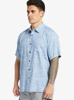 Flash Sale Quiksilver Waterman Bento Woven Shirt Bento Dusk Blue