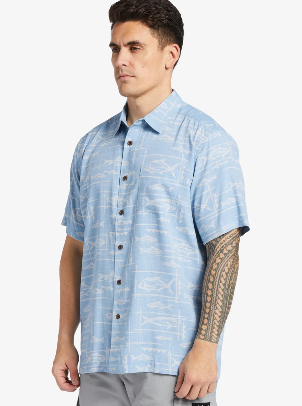Flash Sale Quiksilver Waterman Bento Woven Shirt Bento Dusk Blue