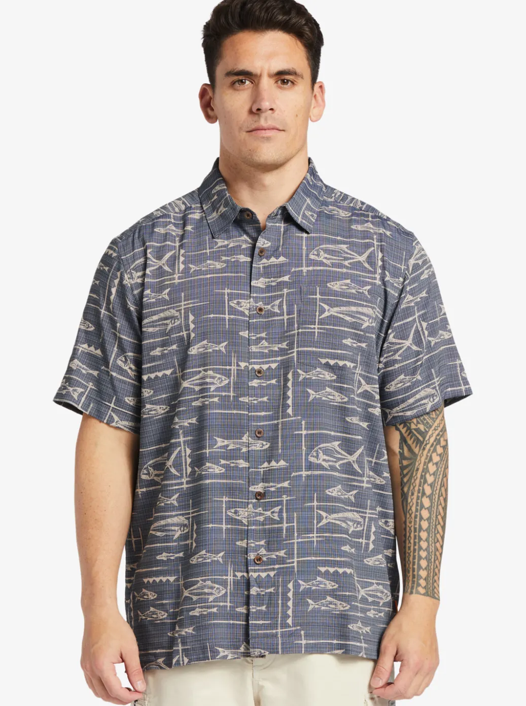 Sale Quiksilver Waterman Bento Woven Shirt Bento Black