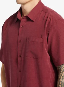 Shop Quiksilver Waterman Centinela Premium Anti-Wrinkle Shirt Ruby Wine Centinela 4